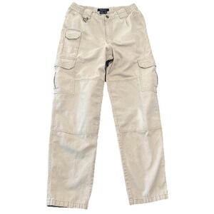 5.11 Tactical Series Cargo Pants Womens 4 Beige Cotton High Rise Straight Leg